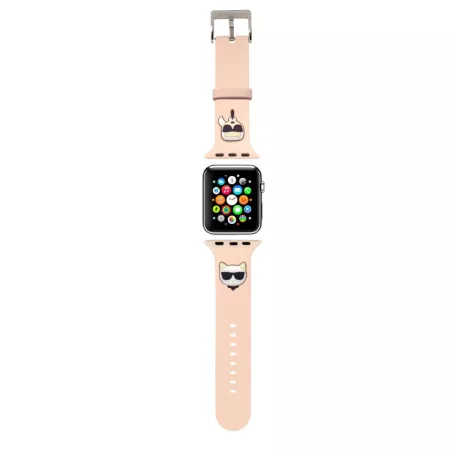 Karl Lagerfeld Karl and Choupette Head Apple Watch 38/40mm óraszíj pink (KLAWMSLCKP)