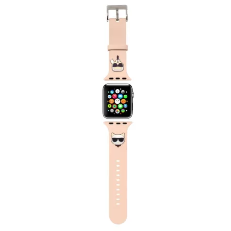 Karl Lagerfeld and Choupette Apple Watch 42/44mm óraszíj pink (KLAWLSLCKP)