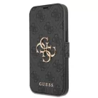 Guess Apple iPhone 13 Pro (6.1) PU 4G Metal Logo oldalra nyíló könyv tok szürke (GUBKP13L4GMGGR)