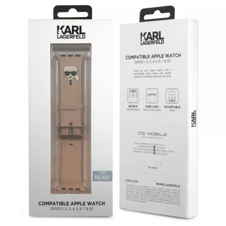 Karl Lagerfeld Karl Head Apple Watch 38/40mm óraszíj ezüst (KLAWMOKHG)