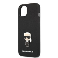   Karl Lagerfeld Apple iPhone 13 Mini (5.4) PU Saffiano Ikonik hátlapvédő tok fekete (KLHCP13SIKMSBK)