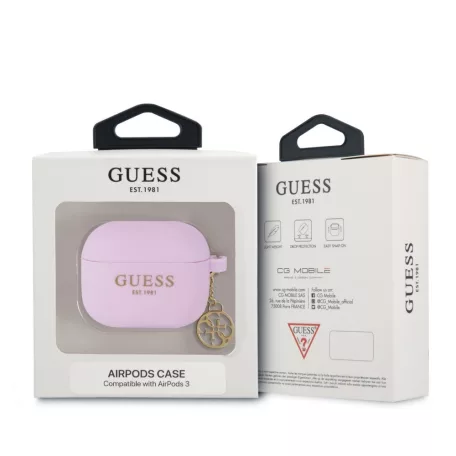 Guess Apple AirPods 3 szilikon tok lila (GUA3LSC4EU)