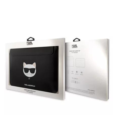 Karl Lagerfeld Choupette Head Embossed fekete laptop táska 16" (KLCS16CHBK)