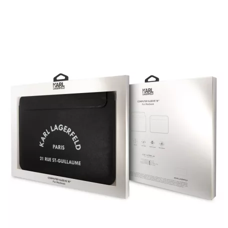 Karl Lagerfeld Saffiano RSG Embossed fekete laptop táska 16" (KLCS16RSGSFBK)