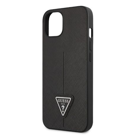 Guess PU Saffiano Triangle Apple iPhone 13 Pro Max (6.7) hátlapvédő tok fekete (GUHCP13XPSATLK)