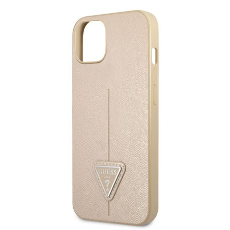 Guess PU Saffiano Triangle Apple iPhone 13 Pro (6.1) hátlapvédő tok arany (GUHCP13LPSATLE)