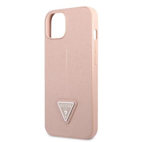 Guess PU Saffiano Triangle Apple iPhone 13 Pro Max (6.7) hátlapvédő tok pink (GUHCP13XPSATLP)