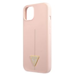   Guess Silicone Line Triangle Apple iPhone 13 Mini (5.4) hátlapvédő tok pink (GUHCP13SSLTGP)