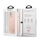 Guess Silicone Line Triangle Apple iPhone 13 (6.1) hátlapvédő tok pink (GUHCP13MSLTGP)