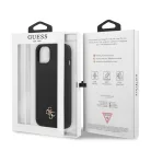 Guess Apple iPhone 13 Mini (5.4) 4G Silicone Metal Logo hátlapvédő tok fekete (GUHCP13SS4LK)