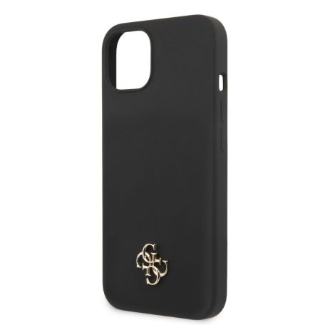 Guess Apple iPhone 13 (6.1) 4G Silicone Metal Logo hátlapvédő tok fekete (GUHCP13MS4LK)