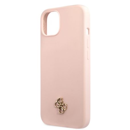 Guess Apple iPhone 13 (6.1) 4G Silicone Metal Logo hátlapvédő tok pink (GUHCP13MS4LP)