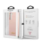 Guess Samsung SM-S906 Galaxy S22 Plus (2022) Silicone Metal Logo hátlapvédő tok pink (GUHCS22MLSLMGPP)
