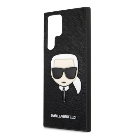 Karl Lagerfeld PU Saffiano Samsung SM-S908 Galaxy S22 Ultra (2022) hátlapvédő tok fekete (KLHCS22LSAKHBK)