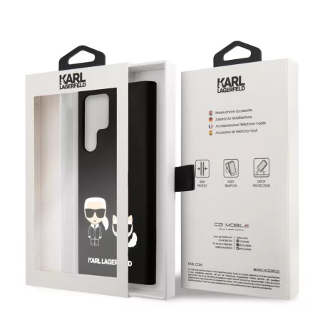 Karl Lagerfeld and Choupette Samsung SM-S908 Galaxy S22 Ultra (2022) hátlapvédő tok fekete (KLHCS22LSSKCK)