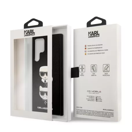 Karl Lagerfeld and Choupette Samsung SM-S908 Galaxy S22 Ultra (2022) hátlapvédő tok fekete (KLHCS22LSAKICKCBK)