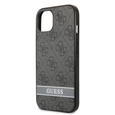   Guess PU 4G Stripe Apple iPhone 13 Pro (6.1) hátlapvédő tok szürke (GUHCP13LP4SNK)