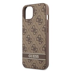   Guess PU 4G Stripe Apple iPhone 13 Pro (6.1) hátlapvédő tok barna (GUHCP13LP4SNW)