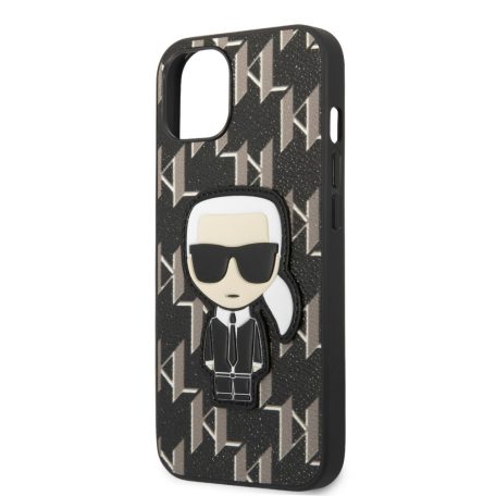 Karl Lagerfeld Monogram Ikonik Apple iPhone 13 (6.1) hátlapvédő tok fekete (KLHCP13MPMNIKBK)