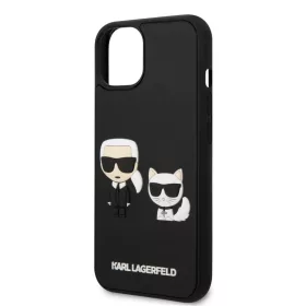   Karl Lagerfeld and Choupette 3D Apple iPhone 13 (6.1) hátlapvédő tok fekete (KLHCP13M3DRKCK)