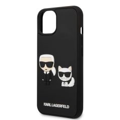   Karl Lagerfeld and Choupette 3D Apple iPhone 13 Pro (6.1) hátlapvédő tok fekete (KLHCP13L3DRKCK)