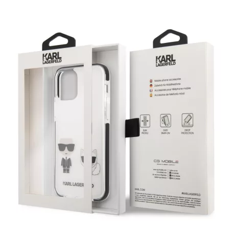 Karl Lagerfeld and Choupette Apple iPhone 12 / 12 Pro 2020 (6.1) hátlapvédő tok fehér (KLHCP12MTPEKCW)