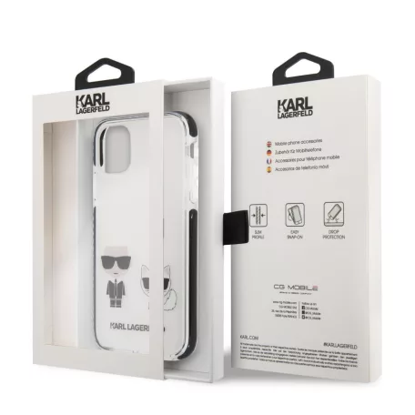 Karl Lagerfeld and Choupette Apple iPhone 11 (6.1) 2019 hátlapvédő tok fehér (KLHCN61TPEKCW)