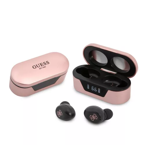 Guess True Wireless Classic Logo Bluetooth 5.0 sztereó TWS headset beépített mikrofonnal pink (GUTWST31EP)