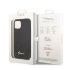 Guess Apple iPhone 14 Pro Max (6.7) PC/TPU Glitter Flakes Metal Logo hátlapvédő tok fekete (GUHCP14XHGGSHK)