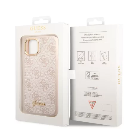 Guess Apple iPhone 14 Plus (6.7) PC/TPU 4G Metal Camera Outline hátlapvédő tok pink (GUHCP14MHG4SHP)