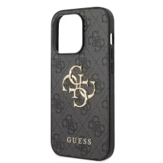   Guess Apple iPhone 14 (6.1) PU 4G Metal Logo hátlapvédő tok szürke (GUHCP14S4GMGGR)