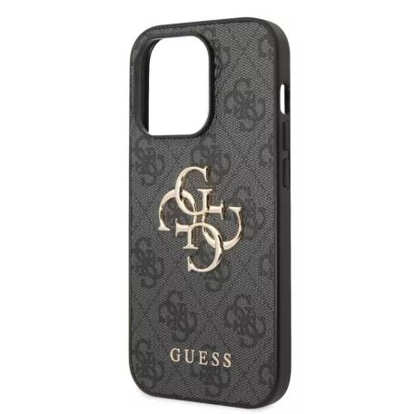 Guess Apple iPhone 14 (6.1) PU 4G Metal Logo hátlapvédő tok szürke (GUHCP14S4GMGGR)