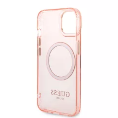   Guess Apple iPhone 14 (6.1) Translucent MagSafe hátlapvédő tok pink (GUHMP14SHTCMP)