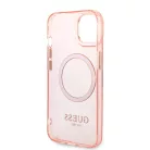 Guess Apple iPhone 14 Plus (6.7) Translucent MagSafe hátlapvédő tok pink (GUHMP14MHTCMP)
