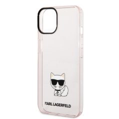   Karl Lagerfeld Choupette Logo Apple iPhone 14 (6.1) hátlapvédő tok pink (KLHCP14SCTTRI)
