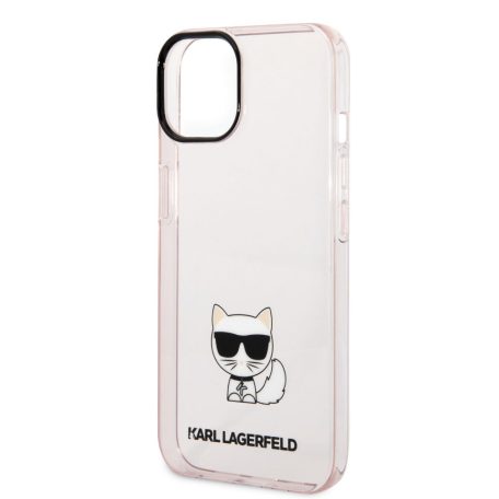 Karl Lagerfeld Choupette Logo Apple iPhone 14 Pro (6.1) hátlapvédő tok pink (KLHCP14LCTTRI)