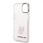 Karl Lagerfeld Choupette Logo Apple iPhone 14 Pro (6.1) hátlapvédő tok pink (KLHCP14LCTTRI)