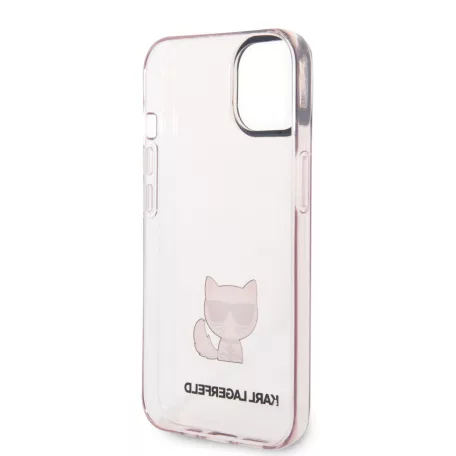Karl Lagerfeld Choupette Logo Apple iPhone 14 Pro (6.1) hátlapvédő tok pink (KLHCP14LCTTRI)
