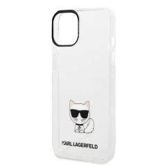   Karl Lagerfeld Choupette Logo Apple iPhone 14 Pro Max (6.7) hátlapvédő tok átlátszó (KLHCP14XCTTR)