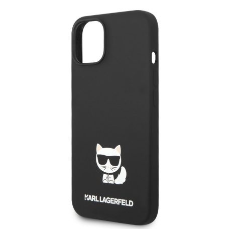 Karl Lagerfeld Liquid Silicone Choupette Apple iPhone 14 Plus (6.7) hátlapvédő tok fekete (KLHCP14MSLCTBK)