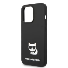   Karl Lagerfeld Liquid Silicone Choupette Apple iPhone 14 Pro Max (6.7) hátlapvédő tok fekete (KLHCP14XSLCTBK)