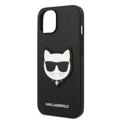   Karl Lagerfeld PU Saffiano Choupette Head Apple iPhone 14 (6.1) hátlapvédő tok fekete (KLHCP14SSAPCHK)