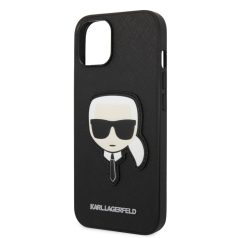   Karl Lagerfeld PU Saffiano Karl Head Apple iPhone 14 (6.1) hátlapvédő tok fekete (KLHCP14SSAPKHK)