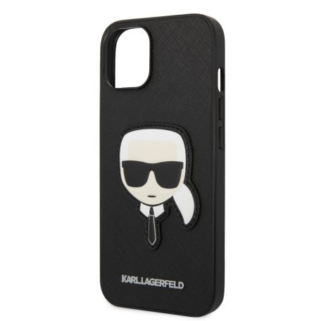 Karl Lagerfeld PU Saffiano Karl Head Apple iPhone 14 Plus (6.7) hátlapvédő tok fekete (KLHCP14MSAPKHK)