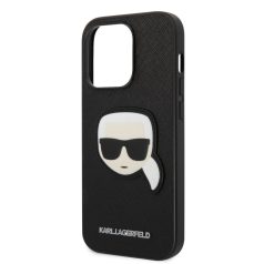   Karl Lagerfeld PU Saffiano Karl Head Apple iPhone 14 Pro Max (6.7) hátlapvédő tok fekete (KLHCP14XSAPKHK)