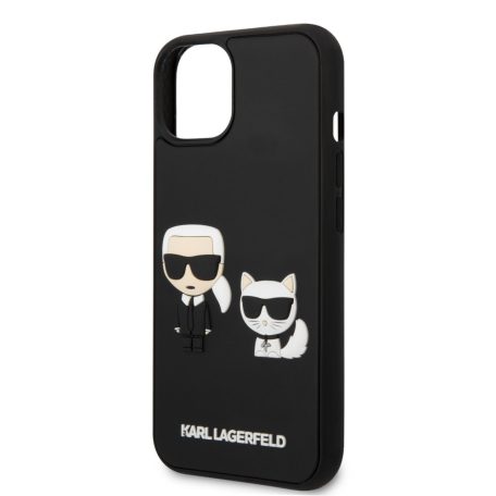 Karl Lagerfeld and Choupette 3D Apple iPhone 14 Pro Max (6.7) hátlapvédő tok fekete (KLHCP14X3DRKCK)