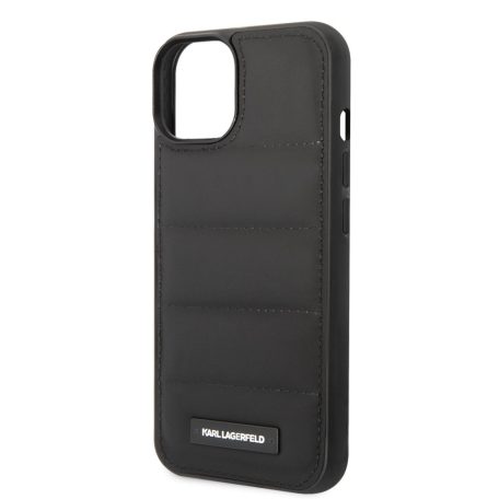 Karl Lagerfeld Quilted Puffy Metal Logo Apple iPhone 14 Pro (6.1) hátlapvédő tok fekete (KLHCP14LPSQAK)