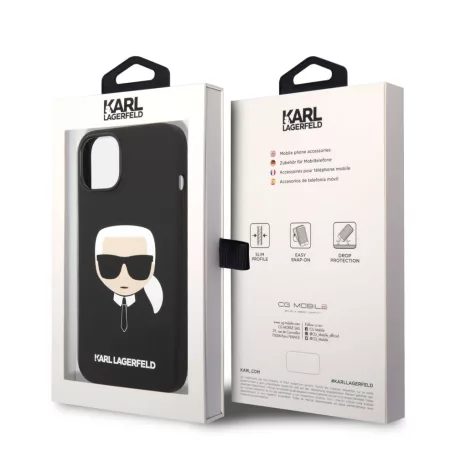 Karl Lagerfeld MagSafe Karl and Choupette Apple iPhone 14 (6.1) hátlapvédő tok fekete (KLHMP14SSLKHBK)