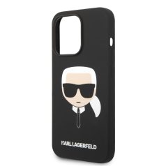   Karl Lagerfeld MagSafe Liquid Silicone Karl Head Apple iPhone 14 Pro Max (6.7) hátlapvédő tok fekete (KLHMP14XSLKHBK)