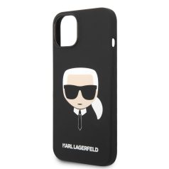   Karl Lagerfeld Liquid Silicone Karl Head Apple iPhone 14 (6.1) hátlapvédő tok fekete (KLHCP14SSLKHBK)